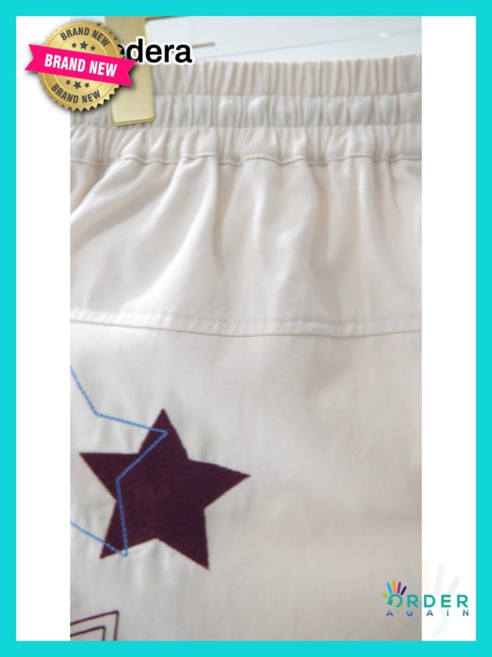 Mid Rise Barrel Starry Print Wide Leg Jeans Embroidered Baggy Boyfriend - Picture 6 of 6